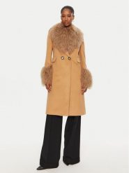 YES LONDON Płaszcz zimowy CD1202/MON/COL Brązowy Regular Fit. Brązowe płaszcze damskie YES LONDON, na zimę, bez wzorów, z syntetyku, bez kaptura. Za 3,799.00 zł.