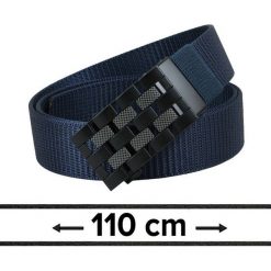 Pasek Materiałowy, Granatowy 110 cm, Solidny, Automatyczna Klamra, Militarny -Pako Jeans. Niebieskie paski damskie Pako Jeans, bez wzorów, z jeansu, klasyczne. Za 49.00 zł.