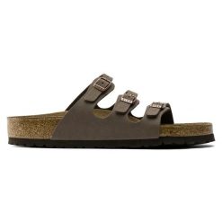 Klapki damskie BIRKENSTOCK Florida SFB BFBC Mocca. Brązowe klapki damskie Birkenstock, bez wzorów, klasyczne, bez obcasa. Za 419.99 zł.