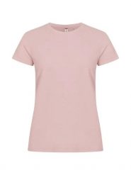 Clique Basic-T Women damska koszulka dopasowana z bawełny. Czerwone t-shirty damskie CLIQUE, l, bez wzorów, z bawełny, bez kołnierzyka. Za 99.74 zł.