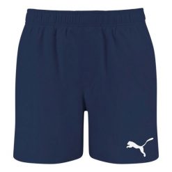 Męskie Spodenki Kąpielowe Średniej Długości Z Logo. Niebieskie kąpielówki męskie Puma, m, bez wzorów. Za 166.99 zł.