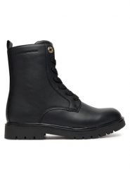 Tommy Hilfiger Trapery Lace-Up Bootie T3A5-34012-1355 D Czarny. Czarne buty zimowe dziewczęce Tommy Hilfiger, bez wzorów, ze skóry, bez zapięcia. Za 449.99 zł.