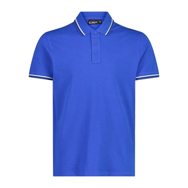 Koszulka męska turystyczna CMP 39D8367. Niebieskie koszulki polo męskie CMP, na lato, m, bez wzorów, z materiału, bez kołnierzyka, bez ramiączek. Za 54.99 zł.