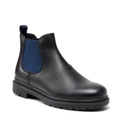 Sztyblety Geox. Czarne botki męskie Geox, bez wzorów, bez zapięcia. Za 459.99 zł.