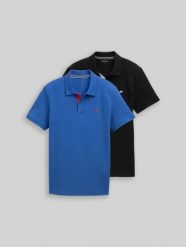 Męska Koszulka Polo Tom Tailor Doublepack Polo Advanced Blue 1044879 11132. Niebieskie koszulki polo męskie Tom Tailor, m, bez wzorów, bez ramiączek. Za 129.99 zł.