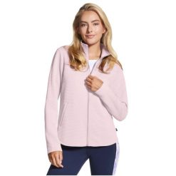 Bluza dresowa sportowa damska The Hoodless Hoodie GoWalk Shine Jacket. Fioletowe bluzy damskie Skechers, bez wzorów, z dresówki, bez kaptura. Za 249.99 zł.