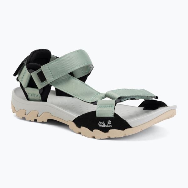 Sandały damskie Jack Wolfskin Ridge. Zielone sandały damskie Jack Wolfskin, bez wzorów, z gumy, bez obcasa, bez zapięcia. Za 299.99 zł.