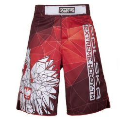 Spodenki do Grapplingu MMA BJJ K1 męskie EXTREME HOBBY POLSKA red. Czerwone krótkie spodenki sportowe męskie EXTREME HOBBY, m, bez wzorów, z poliesteru. Za 219.00 zł.