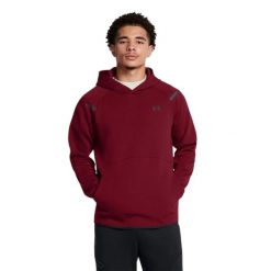 Męska bluza z kapturem Essential Fleece (Czerwona). Czerwone bluzy męskie Under Armour, l, bez wzorów, z materiału, z kapturem, na fitness i siłownię. Za 423.80 zł.