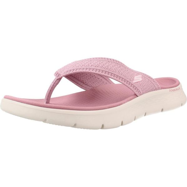 Sandały SKECHERS GO WALK FLEX Rose. Czerwone sandały damskie Skechers, bez wzorów, z materiału, bez obcasa, bez zapięcia. Za 189.99 zł.