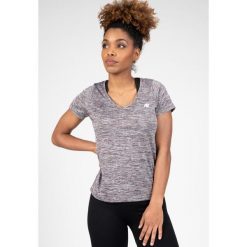 Elmira V-Neck Koszulka - Szary Melange. Szare koszulki sportowe damskie GORILLA WEAR, l, bez wzorów, sportowe, bez kołnierzyka. Za 170.00 zł.