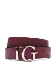 Guess Pasek Damski BW7861 P3430 Bordowy. Czerwone paski damskie Guess, z aplikacjami, ze skóry. Za 199.99 zł.