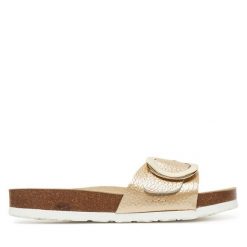 Klapki Josef Seibel. Żółte klapki damskie Josef Seibel, bez wzorów, bez obcasa. Za 259.99 zł.