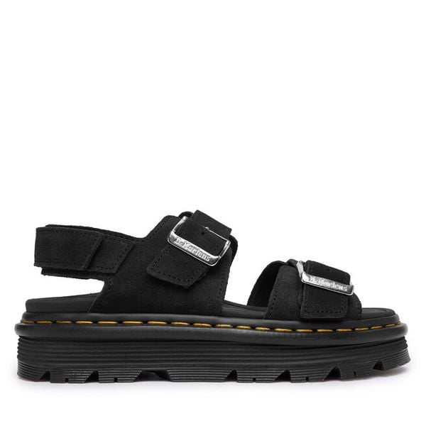 Sandały Dr. Martens. Czarne sandały damskie Dr. Martens, bez wzorów, bez obcasa, na płaskiej podeszwie, bez zapięcia. Za 485.99 zł.