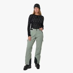 Spodnie Narciarskie Narciarstwo Kobieta Cervinia Wodoodporny. Zielone spodnie materiałowe damskie SWEDEMOUNT, m, bez wzorów, z elastanu, klasyczne, narciarskie. Za 389.99 zł.