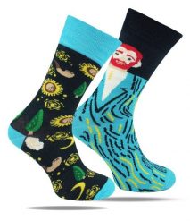 Skarpetki Bawełniane - Tematyczne - Asymetryczne, van Gogh. Skarpety męskie His Story, bez wzorów, z bawełny. Za 29.99 zł.