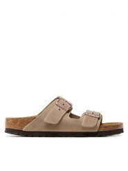 Birkenstock Klapki Arizona Bs 0352203 Brązowy. Brązowe klapki damskie Birkenstock, bez wzorów, z nubiku, bez obcasa. Za 449.00 zł.