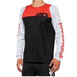 Dżersej z długim rękawem 100% r-core. Czarne bluzy męskie 100%, z dżerseju, bez zapięcia, rowerowe. W wyprzedaży za 188.40 zł.