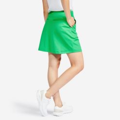 Spódnica ze spodenkami do golfa Inesis WW 500. Zielone spódnice damskie INESIS, na lato, m, bez wzorów, z bawełny, eleganckie, z podwyższonym stanem, dopasowane. Za 79.99 zł.