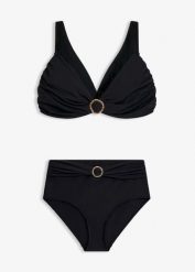Bikini bustier z ozdobnym kółkiem (2 części). Brązowe bikini damskie bonprix, bez wzorów. Za 127.99 zł.