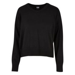 Damski oversizowy sweter Urban Classics EcoVero Basic GT. Czarne swetry damskie Urban Classics, na zimę, bez wzorów, bez kołnierzyka, bez ramiączek, bez kaptura. Za 267.50 zł.