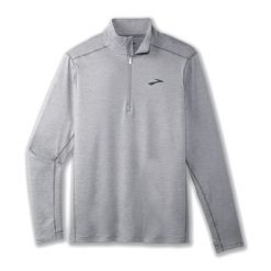 Bluza do biegania męska Brooks Dash 1/2 Zip 2.0. Szare bluzy męskie Brooks, m, bez wzorów, bez kaptura, do biegania. Za 249.99 zł.
