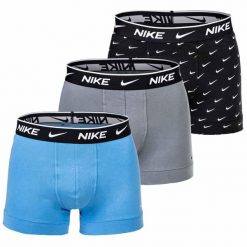Bokserki Męskie Nike Everyday Cotton 3-Pak Bawełna Wielokolorowe. Czarne bokserki męskie Nike, m, bez wzorów, z bawełny. Za 117.00 zł.