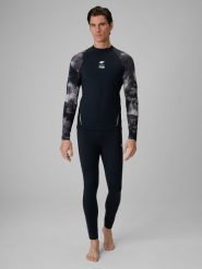 4F Legginsy do pływania i sportów wodnych z filtrem UPF50+ męskie - czarne XXL. Czarne legginsy sportowe męskie 4f, m, bez wzorów, z materiału, na fitness i siłownię. Za 99.99 zł.