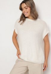 Jasnobeżowy Sweter z Bawełną o Kroju Nietoperza Nilanissea. Brązowe swetry damskie Born2be, bez wzorów, z bawełny, biznesowe, bez kołnierzyka, bez ramiączek, bez kaptura. Za 159.99 zł.