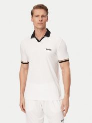 BOSS Polo Serve 2 50559200 Biały Slim Fit. Białe koszulki polo męskie Boss, l, bez wzorów, z syntetyku, bez ramiączek. Za 599.99 zł.