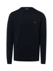 Fred Perry sweter z dzianiny Mężczyźni Bawełna niebieski, XL. Niebieskie swetry przez głowę męskie Fred Perry, m, bez wzorów, z bawełny, bez kołnierzyka. Za 649.95 zł.