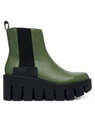 United Nude Botki Grip Chelsea LO V 1103290416 Khaki. Brązowe botki damskie United Nude, ze skóry, bez obcasa, na koturnie, bez zapięcia. Za 1,539.00 zł.