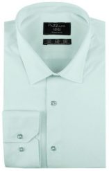 Jednokolorowa, Bawełniana Koszula o Prostym Kroju - Miętowa. Zielone koszule męskie Pazzani, bez wzorów, z bawełny, eleganckie, bez kołnierzyka, bez ramiączek. Za 169.00 zł.