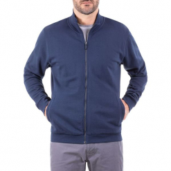 Bluza w kolorze granatowym. Niebieskie bluzy męskie Jeep, prążkowane. W wyprzedaży za 114.95 zł.