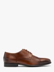 Klasyczne wizytowe półbuty męskie BRAGA. Brązowe eleganckie półbuty Ryłko, ze skóry, klasyczne, bez zapięcia. Za 429.99 zł.