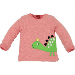 Bluza "Dino" w kolorze jasnoróżowym. Czerwone bluzy dla dziewczynek Bondi, z aplikacjami, z bawełny. W wyprzedaży za 45.95 zł.
