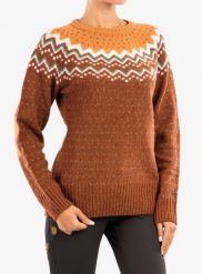 Sweter damski Fjallraven Ovik Knit Sweater. Brązowe swetry damskie Fjällräven, na zimę, s, bez wzorów, z dzianiny, klasyczne, bez kołnierzyka, bez ramiączek, bez kaptura. Za 960.45 zł.
