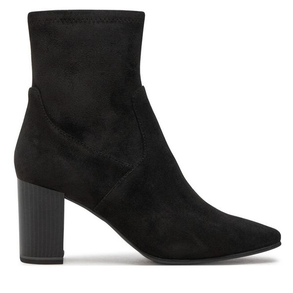 Botki Caprice. Czarne botki damskie Caprice, bez obcasa, na słupku, bez zapięcia. Za 309.99 zł.