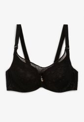 Czarny Elegancki Biustonosz Push Up z Odpinanymi Ramiączkami Ursa. Czarne biustonosze Renee, bez wzorów. Za 39.99 zł.