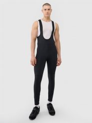 4F Legginsy rowerowe z żelowo-piankową wkładką i szelkami męskie - czarne XL. Czarne krótkie spodenki sportowe męskie 4f, l, bez wzorów, z dzianiny, długie, rowerowe. W wyprzedaży za 199.99 zł.