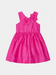 Mayoral Sukienka elegancka 3916 Różowy Regular Fit. Czerwone sukienki dla dziewczynek Mayoral, bez wzorów, ze lnu, eleganckie, bez ramiączek. Za 232.99 zł.