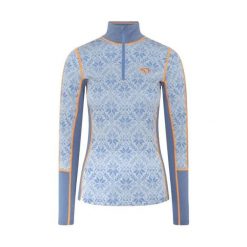 Damski sweter 1/2 zip Kari Traa Anna. Niebieskie swetry damskie Kari Traa, na zimę, bez wzorów, sportowe, bez kołnierzyka, bez ramiączek, bez kaptura. Za 537.50 zł.