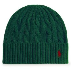 Czapka z daszkiem Polo Ralph Lauren. Zielone czapki i kapelusze damskie Polo Ralph Lauren, bez wzorów. Za 479.99 zł.
