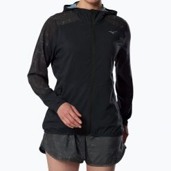 Kurtka do biegania damska Mizuno Active Alpha Hooded. Czarne kurtki sportowe damskie Mizuno, bez wzorów, bez kaptura, do biegania. Za 349.99 zł.