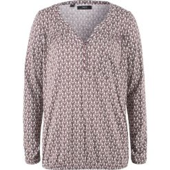 Shirt bluzkowy bawełniany, długi rękaw bonprix brązowy wzorzysty. Bluzki damskie bonprix. Za 21.99 zł.