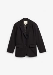 Żakiet oversize z lekkimi poduszkami w ramionach. Czarne żakiety damskie bonprix, bez wzorów. Za 219.99 zł.