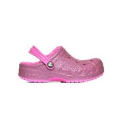 Buty do chodzenia damskie Crocs Baya Lined Glitter Clog K. Czerwone obuwie sportowe damskie Crocs, bez wzorów, z materiału, trekkingowe. Za 169.00 zł.