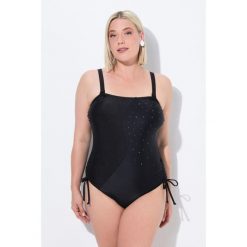 Damski Strój kąpielowy uniwersalny miękkie miseczki odpinane ramiączka. Czarne kostiumy jednoczęściowe damskie Ulla Popken, plus size, bez wzorów, z elastanu, sportowe, plus size. Za 279.99 zł.