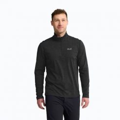 Bluza polarowa męska Jack Wolfskin Trail Half Zip. Czarne bluzy męskie Jack Wolfskin, l, bez wzorów, z materiału, bez kaptura. Za 219.99 zł.
