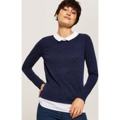 Sweter z koszulą - Granatowy. Koszule damskie marki House. W wyprzedaży za 29.99 zł.